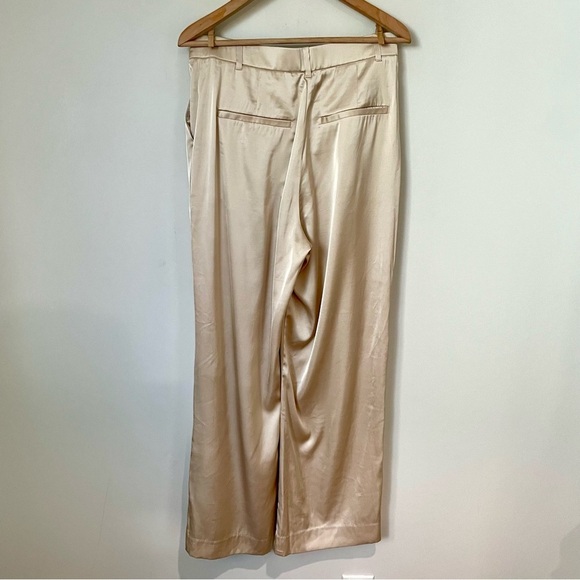 Abercrombie and Fitch Sloane Satin Tailored Wide Leg Pants Champagne Size 30/10 - Picture 7 of 7